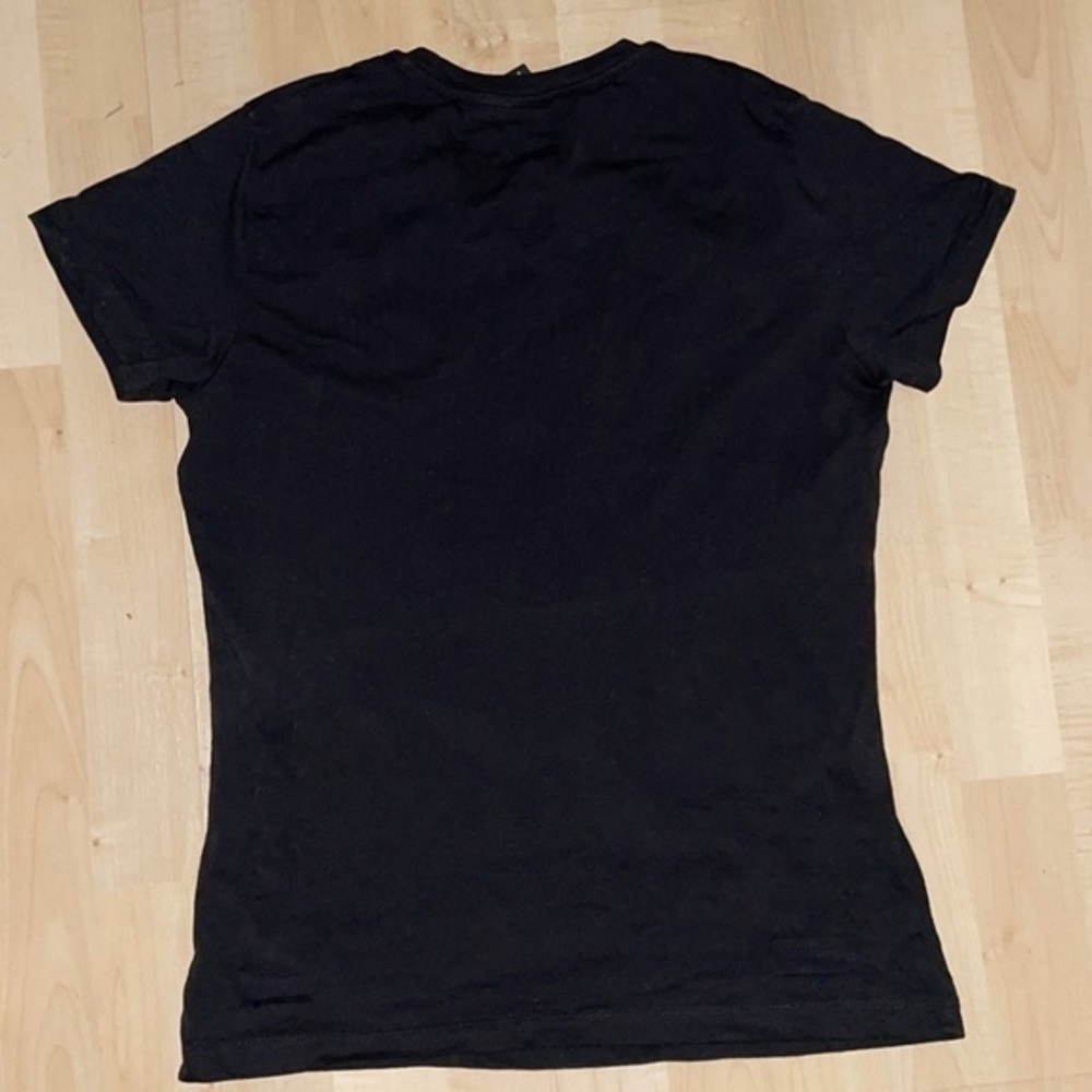 PINKO Sequined Eyes Logo Tee T-shirt in black w/ pink Italy pure 100% cotton XS - Picture 4 of 13